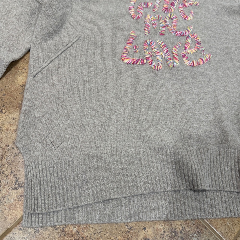 Zadig & Voltaire Alma Give Me Love Wool Sweater‎ Beige Grey Large L Cozy - Picture 8 of 13